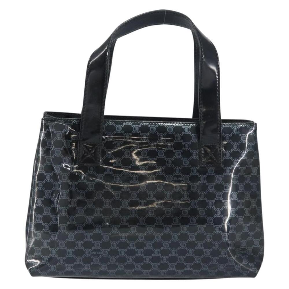 CELINE Macadam Canvas Hand Bag Vinyl Black Auth ti3537 - Picture 13 of 16